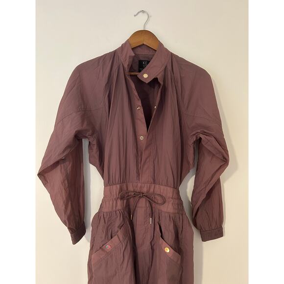 Athleta Alicia Keys Utility Windbreaker Jumpsuit Purple Mauve Cocoa EUC 4 Open - Picture 3 of 13